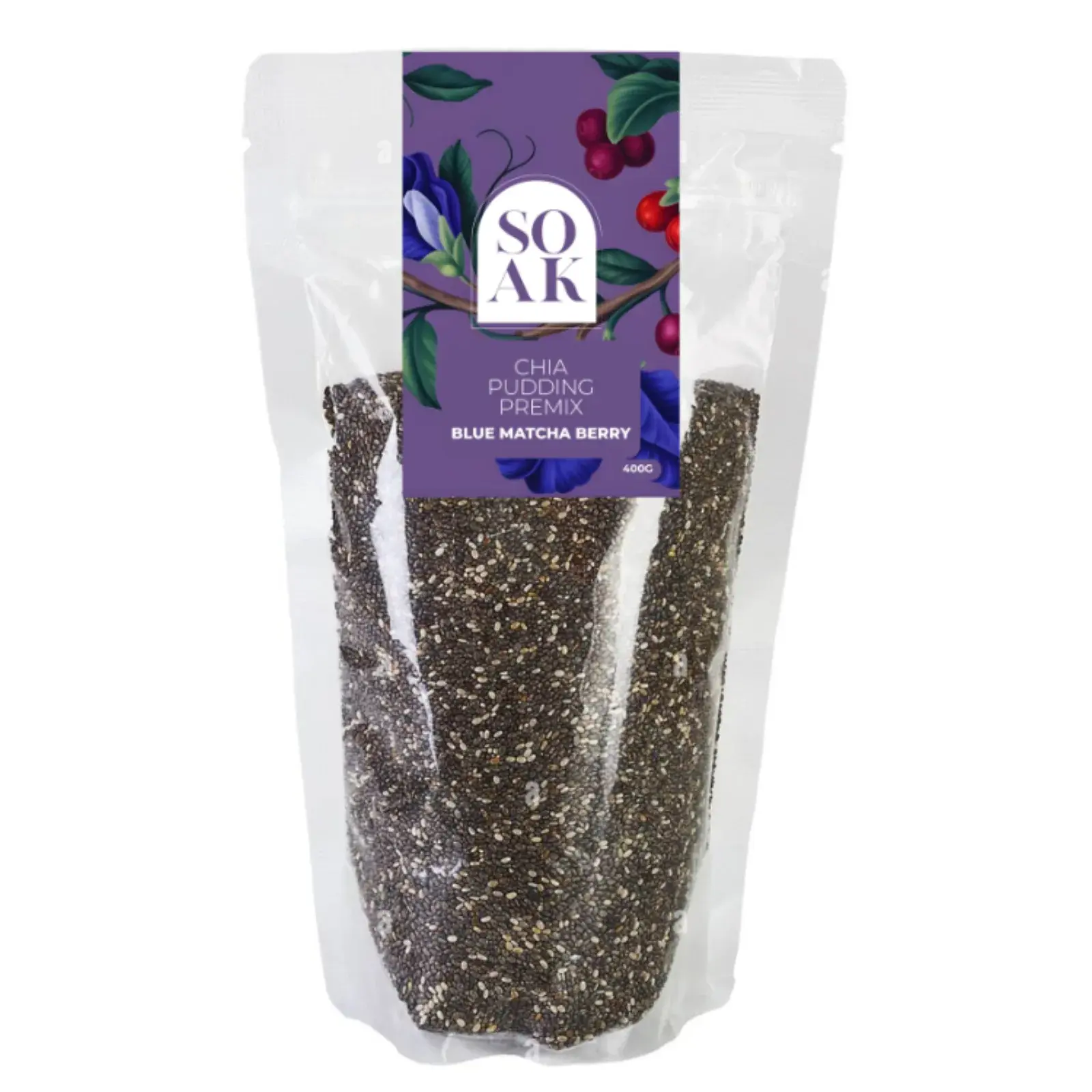 Blue Matcha Berry Chia Pudding premix